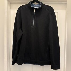 TOMMY BAHAMA | TB Flipside Reversible Zip Up Pullover Black Blue Medium